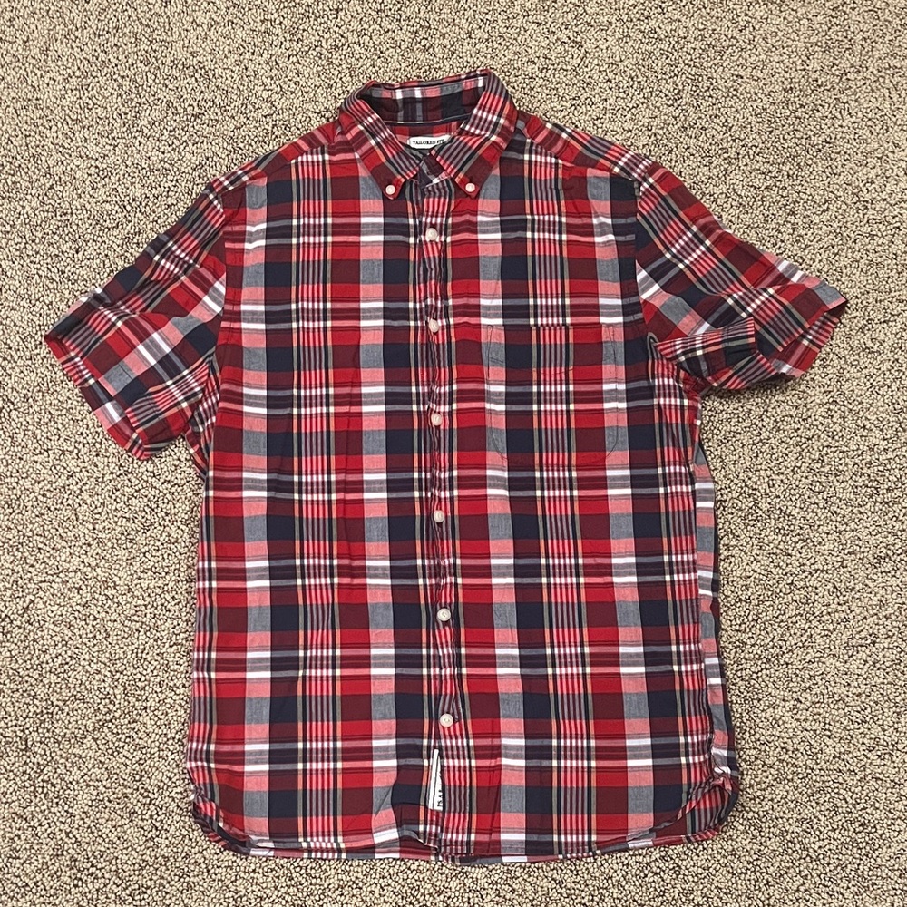 Jos. A. Bank Red and Blue Plaid Shirt